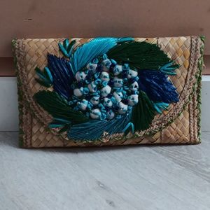 Vintage woven clutch
